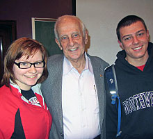 Zimmerman with students Maggie Wallace, '17, and Robert Sommerville, '16