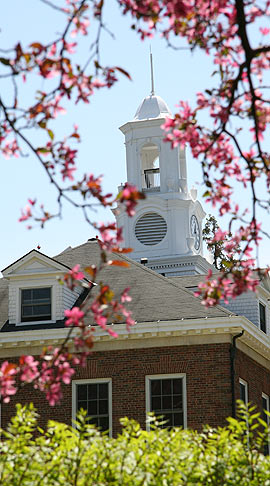 Albion College's Robinson Hall in spring.
