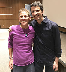 History professor Marcy Sacks with Ben Greenberg.