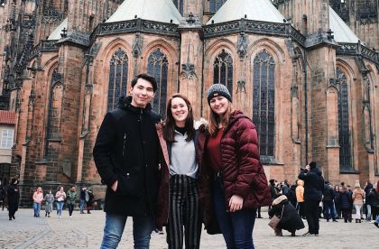 Jessica Butchley with friends in Berlin, Germany