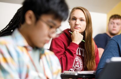 Students in a classroom setting.