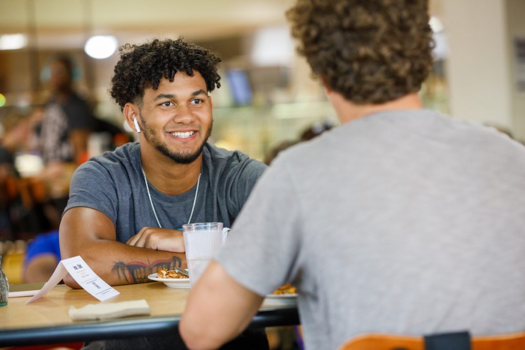 Students dining in Baldwin Hall.