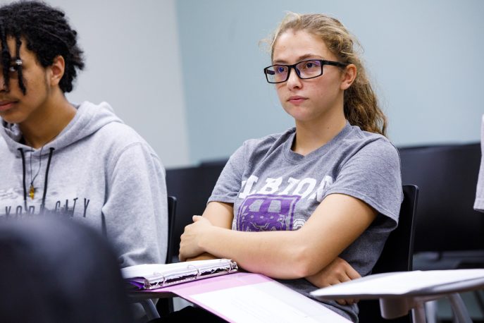 Albion College students in a classroom setting