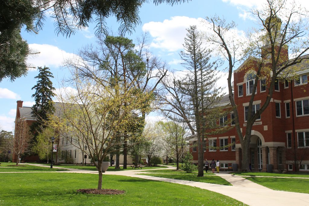 The Albion College Quad in the spring.