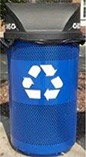 Blue recycling can