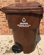 Brown trash can