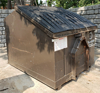 Brown dumpster