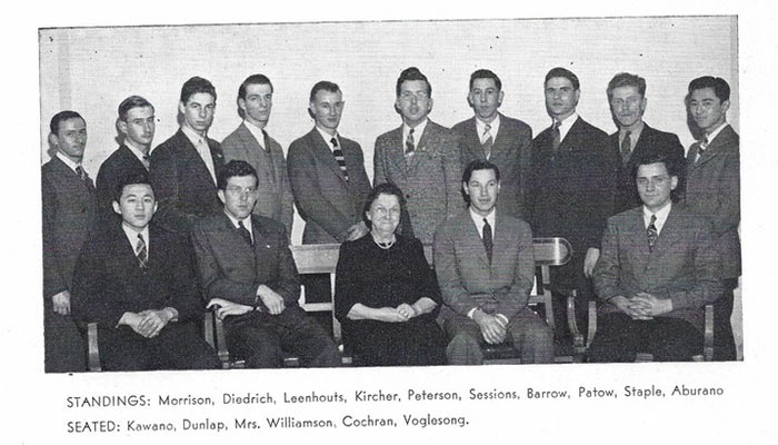 Members of the Goodrich Club pictured in the 1944 Albionian.