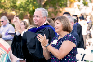 J. Donald Sheets, ’82, and Angela Scott Sheets, ’82 at the Inauguration of President Mathew B. Johnson