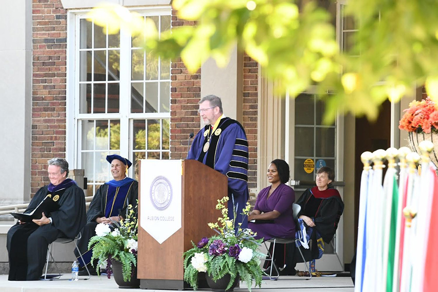 Albion College President Dr. Mathew B. Johnson, Inauguration, Sept. 18, 2021