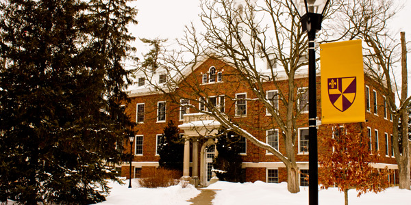 A photograph of Robinson Hall, a historic brick building on Albion's campus.