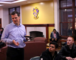 A visiting scholar giving a talk.