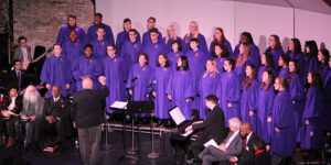 A choir performing.