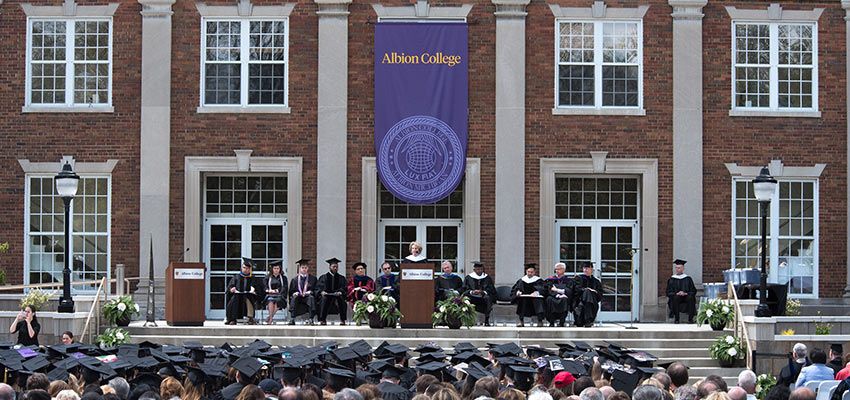 The stage at commencement.