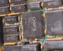 Close-up image of computer chips.
