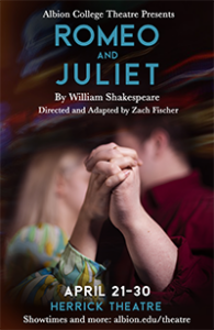Romeo and Juliet poster features a couple holding hands.