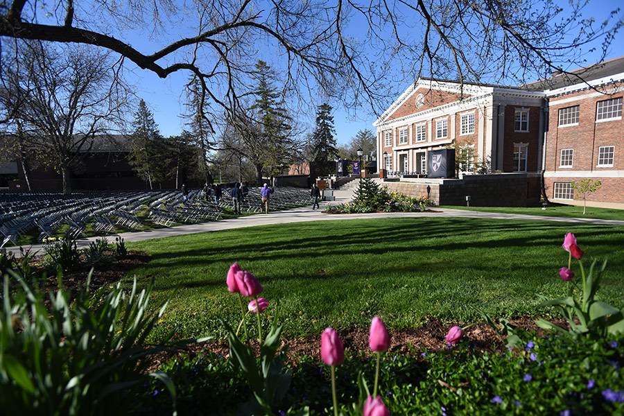 Albion College Quad, morning of Commencement 2022.