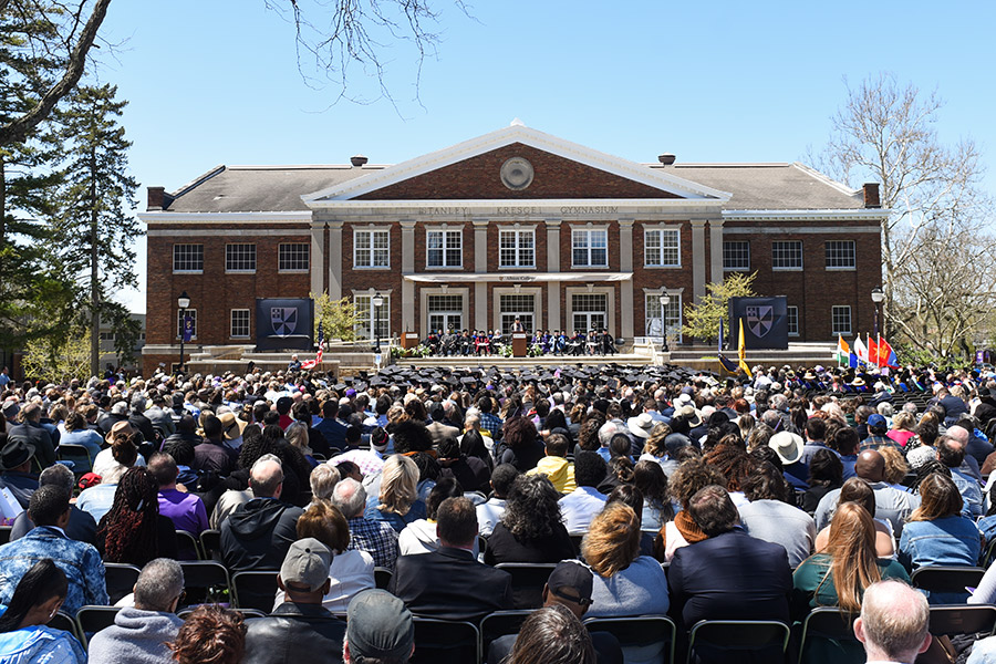 Albion College Commencement, full audience, Quad, May 7, 2022.