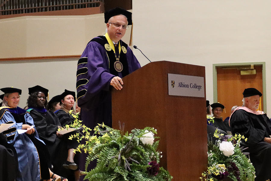 Joe Calvaruso, '78, interim president of Albion College