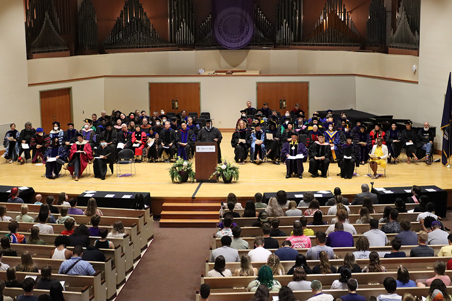VP and Dean Leroy Wright speaks at 2022 Albion College Matriculation.