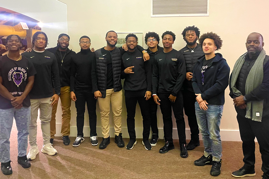 The members of the Alliance of Black Brits on the 4th floor of the Kellogg Center.