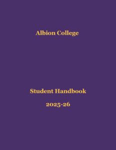 2025-26 Albion College Student Handbook Cover Image