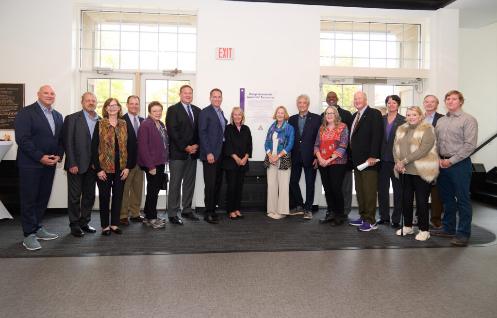 President Webster and Kresge Gymnasium